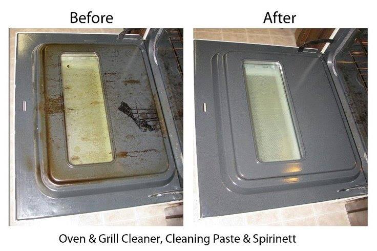 Oven Before and After Cleaning Paste